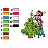 Mickey Mouse With Christmas Tree Embroidery Design